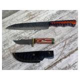 Dragon scale knife, Damascus hunting knife