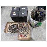 Tools car parts and grease guns