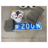 Bucket With Cleaning Products, Street Sign,