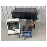Drop Leaf Table, Hand Saws, Heater, More
