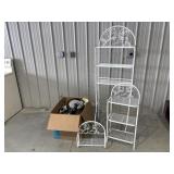 Assorted Light Fixtures, Metal Shelving, Cabinet