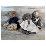 Mop Dolls and a Porcelain Doll