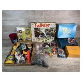 Twister, Trivial Pursuit, Cards, Dice, Marbles,