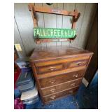 Wooden Dresser, Wall Hooks