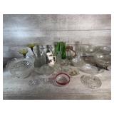 Clear Glass Bowls, Vases, Candy Dishes