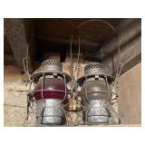 Antique railroad lanterns