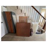 Wooden Cabinet, Card Tables, Storage Bins