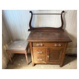 Wooden Cabinet, Stool