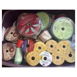 Tote full of ribbon, fabric scraps