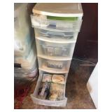 Sewing supplies and container