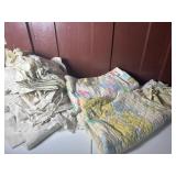 Vintage baby blanket, baby quilt, curtains
