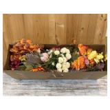 Box Full Of Artificial Floral Arrangements
