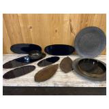 Navy Blue Trays Trivets and Leaf Trays
