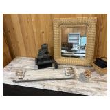 Wicker Mirror, Baskets, Waterfall