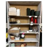 Wood Shelving w/ Contents