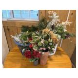 Artificial Flowers, 2 Vases