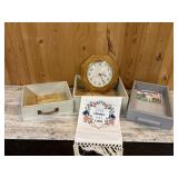 Wooden Storage Bins And Clock