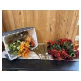 Fall Silk Flowers And Assorted Arrangement Pieces