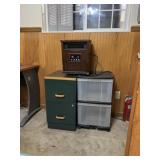Small Filing Cabinet 2 Plastic Bins and Space
