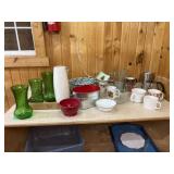 Glass Vases Mugs Splatter Ware and Misc