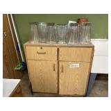 Cabinet Glass Vases Mops and contents