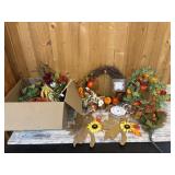 Autumn Wreaths, Ribbon, Artificial Flowers