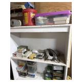 Nails screws staple gun and stapes lot with shelf
