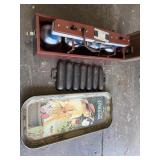 Cast iron pan  coke tray and lights
