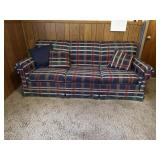 Plaid Sleeper Couch with Pillows