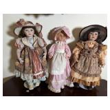 (3) Porcelain Dolls