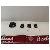 Cast iron owls and deer mount