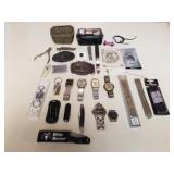 Watches, Pocket Knifes, Belt Buckles, and Misc
