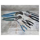 Various types of Pliers, combination pliers and