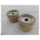 (4) SOLID SKID STEER TIRES MOUNTED  2329