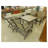 4 patio chairs, 1 patio table