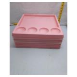Lot of 7 Pink and White Paint Trays