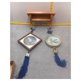 decorative tassel , walplex and small wooden shelk