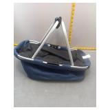 Folding portable shopping basket tote carrier