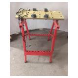 Red Folding Work Bench with Accessories