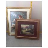 Lot of two framed wall art prints