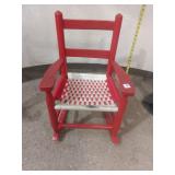 Vintage Red Wooden Rocking Chair