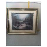 Framed garden pathway artwork