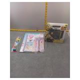 Kids character activity in school supply lot