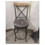 Swivel Bar Stool with Wood Back