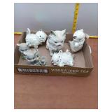 Vintage Porcelain Cat Figurines Collection