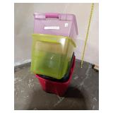 4 Plastic Totes Without Lids