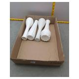 4 Milk Glass Vases