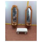 Vintage Wall Mirror & Bench Set