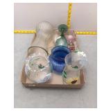Assorted Glass Vases & Wine Glasses Lot