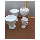 Vintage milk glass assorted vases and bowls